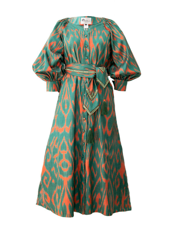 Silk Ikat Flared Dress IK651