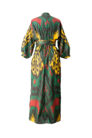 Silk Ikat Kaftan Dress with Sash IK661