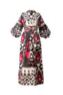 Silk Ikat Kaftan Dress with Sash IK660