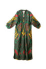 Silk Ikat Kaftan Dress with Sash IK661