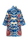 Silk Ikat Velvet Shawl Collar Jacket