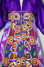 Silk Ikat Kaftan with Suzani Embroidery