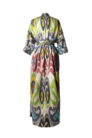 Silk Ikat Kaftan Dress Multicolor