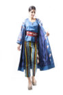 Baby Blue Silk Ikat Robe