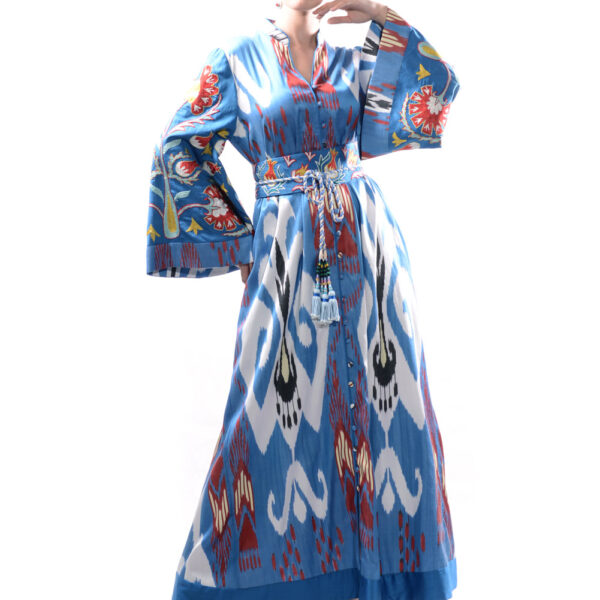 Suzani Embroidered Maxi Robe-Dress