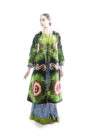 Bottle Green Silk Ikat Velvet Robe