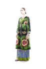 Bottle Green Silk Ikat Velvet Robe