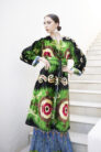 Bottle Green Silk Ikat Velvet Robe
