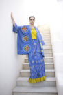 Silk Ikat Kimono with Hand-Painting