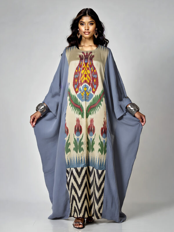 Long Ikat Kaftan Dress
