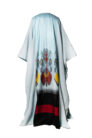 Aqua Blue Silk Ikat Kaftan Dress