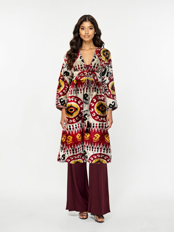 Silk Ikat Velvet Robe