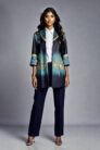 Silk Ikat Shawl Collar Jacket