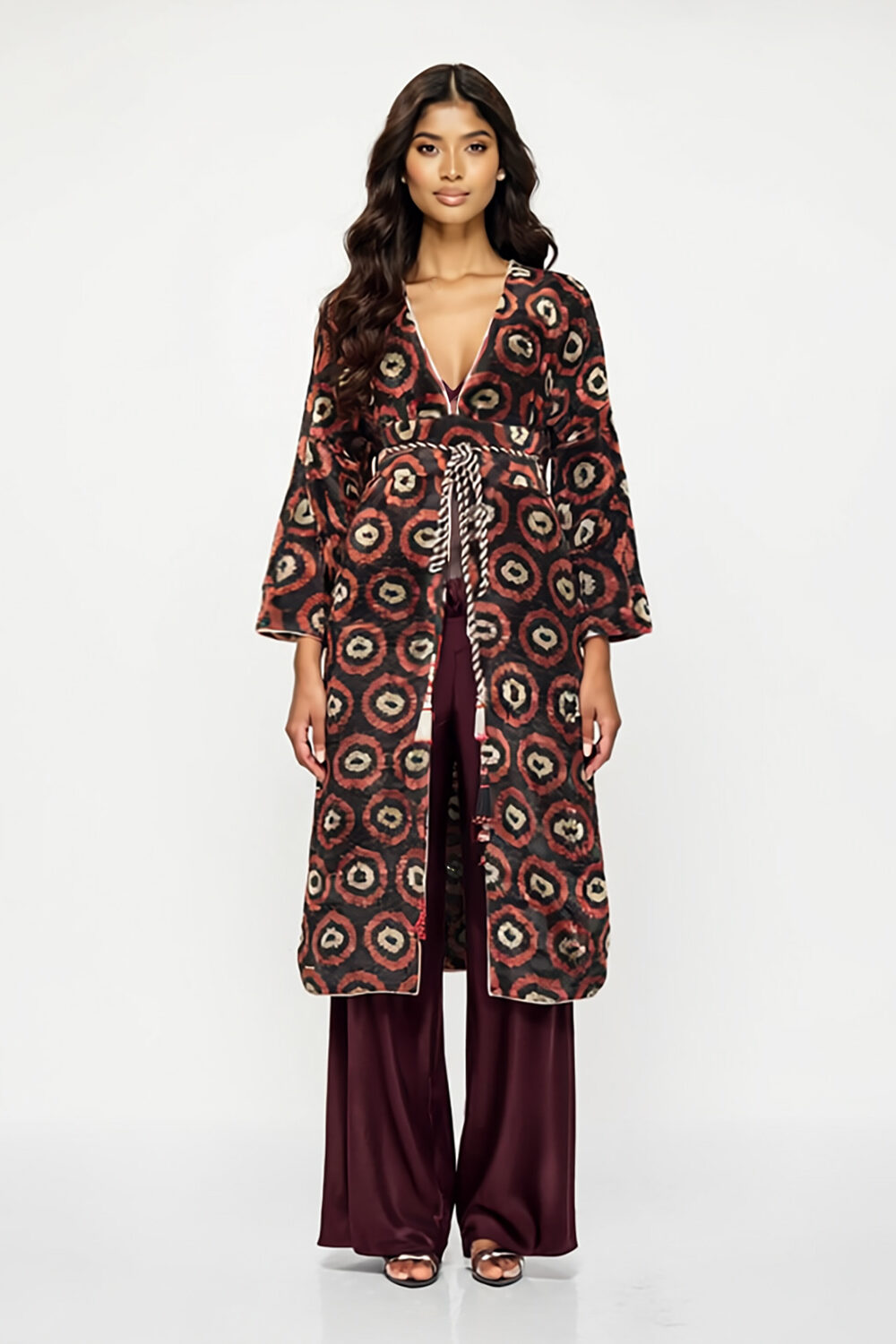 Silk Ikat Velvet Robe