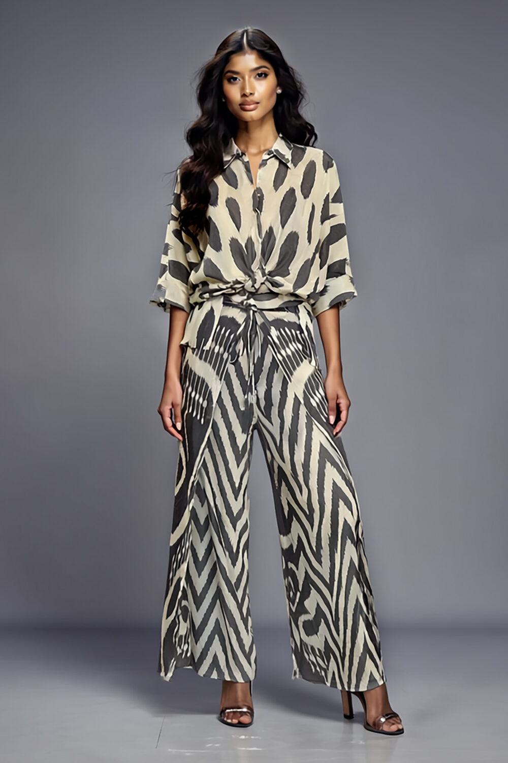 Silk Ikat Combo Fisherman Pants