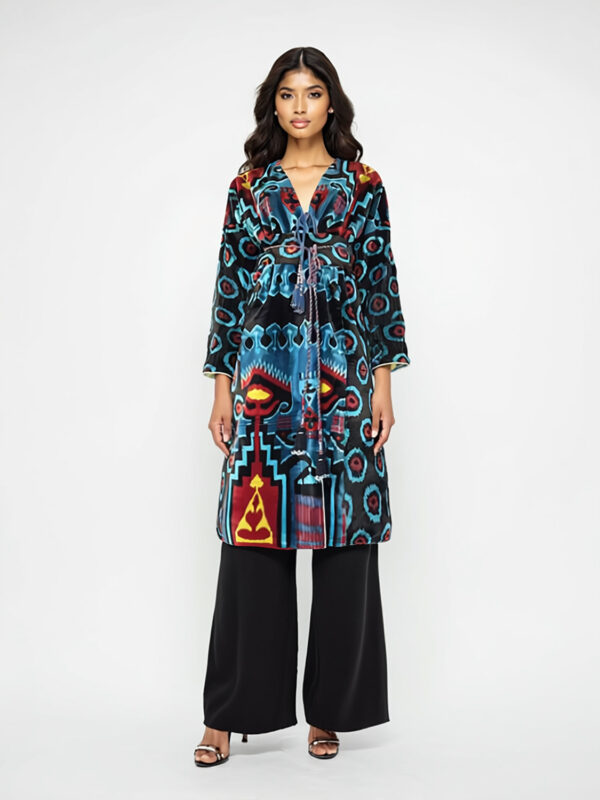 Silk Ikat Velvet Coat