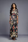 Silk Ikat Kaftan Dress